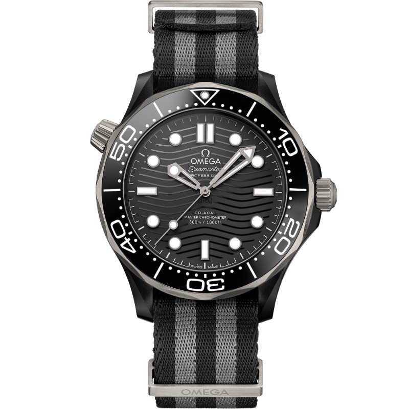 Omega 43.5 mm Black Ceramic On Nato Strap O21092442001002 Watch